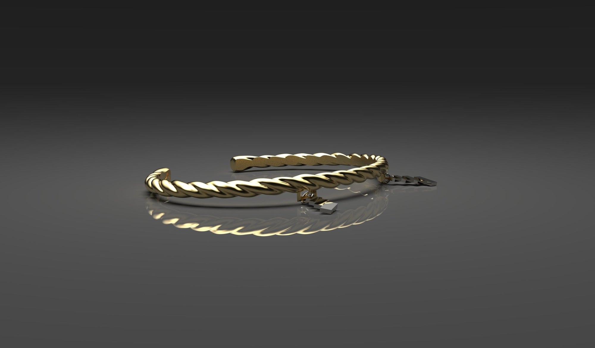 しめ縄バングル - 18K×プラチナ 限定モデル（二周年記念限定） - Kenichi Asano Studio – Custom Jewelry &amp; Sculpture / by 淺野屋健一