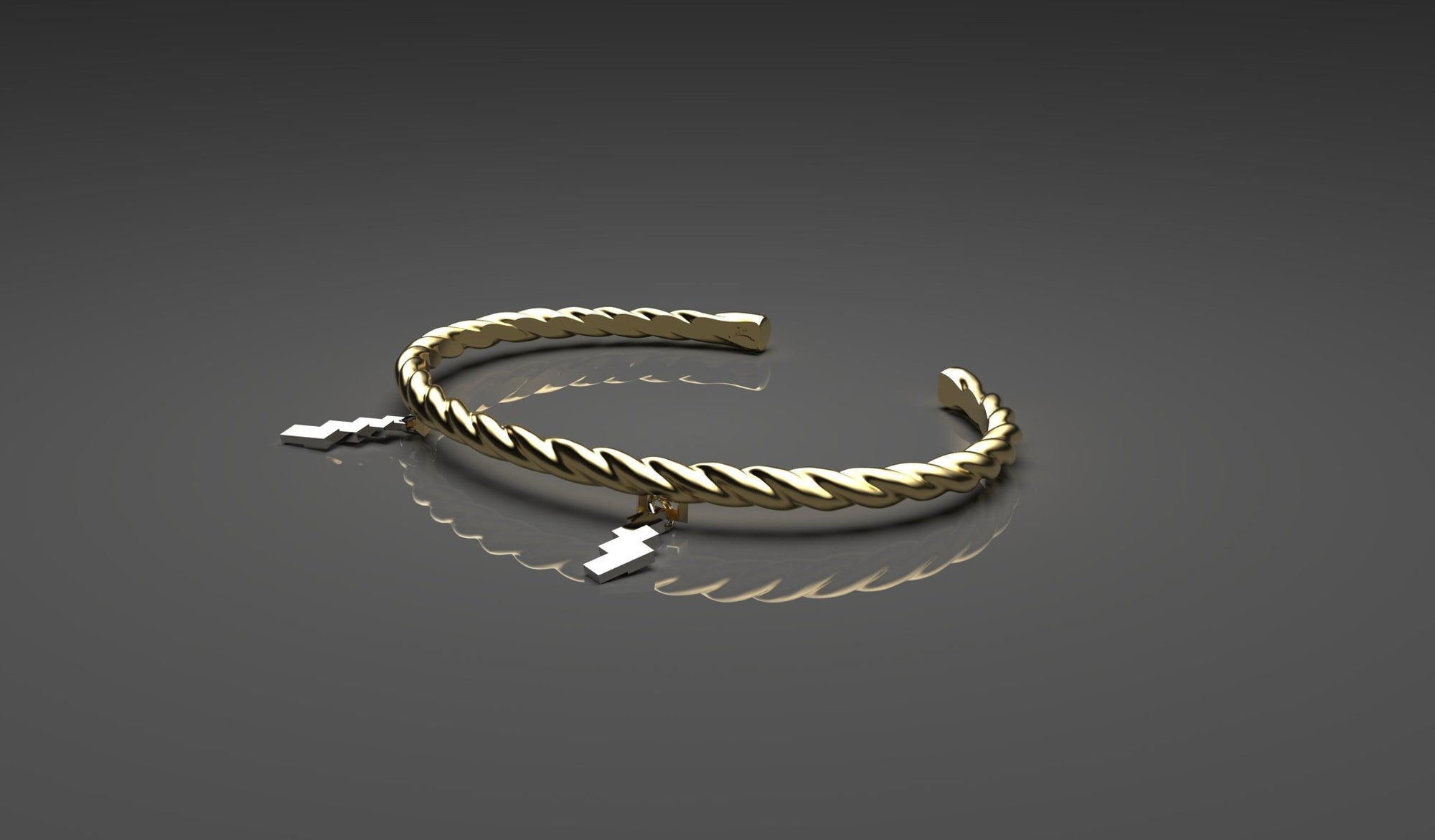 しめ縄バングル - 18K×プラチナ 限定モデル（二周年記念限定） - Kenichi Asano Studio – Custom Jewelry &amp; Sculpture / by 淺野屋健一