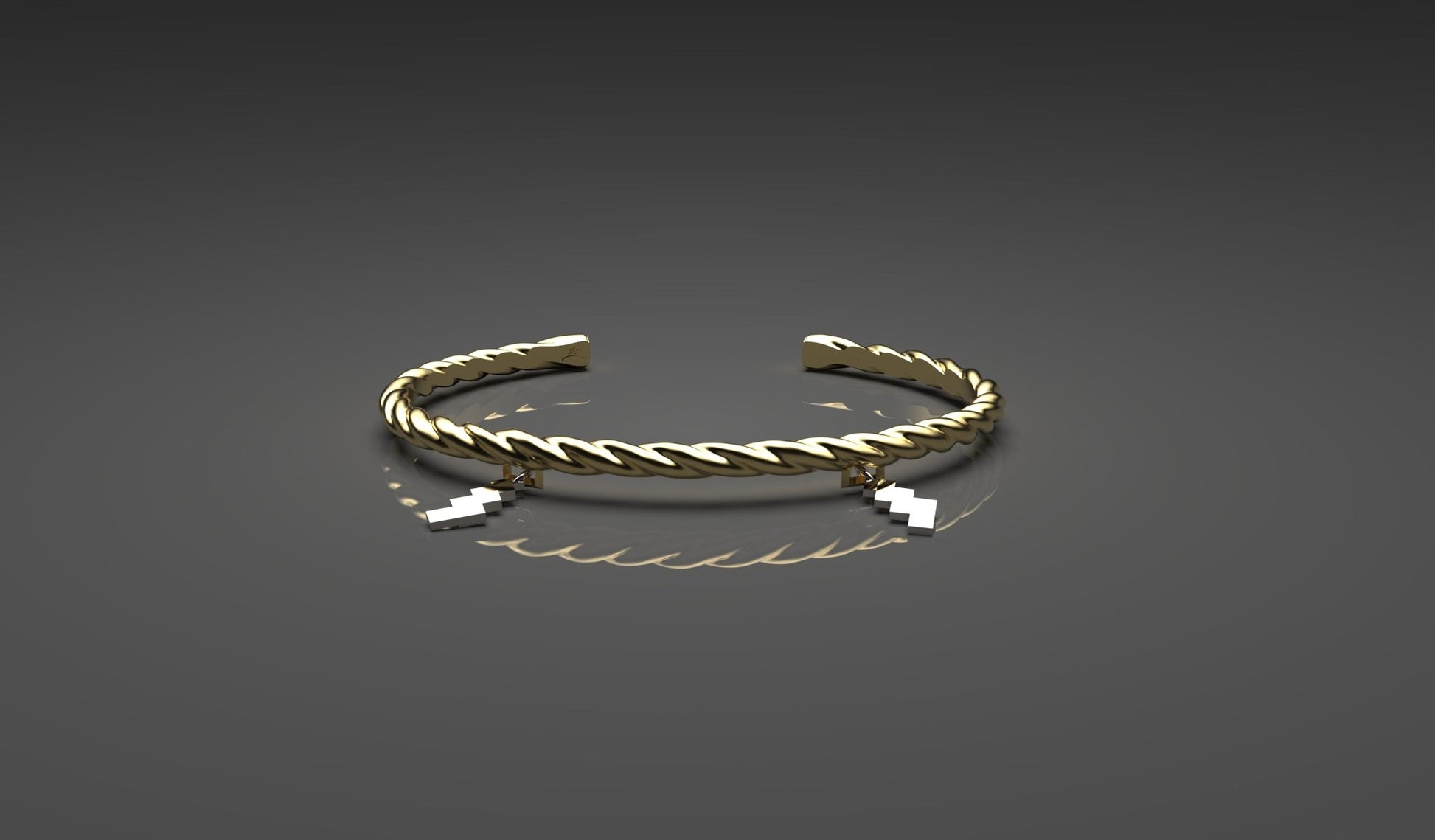 しめ縄バングル - 18K×プラチナ 限定モデル（二周年記念限定） - Kenichi Asano Studio – Custom Jewelry & Sculpture / by 淺野屋健一