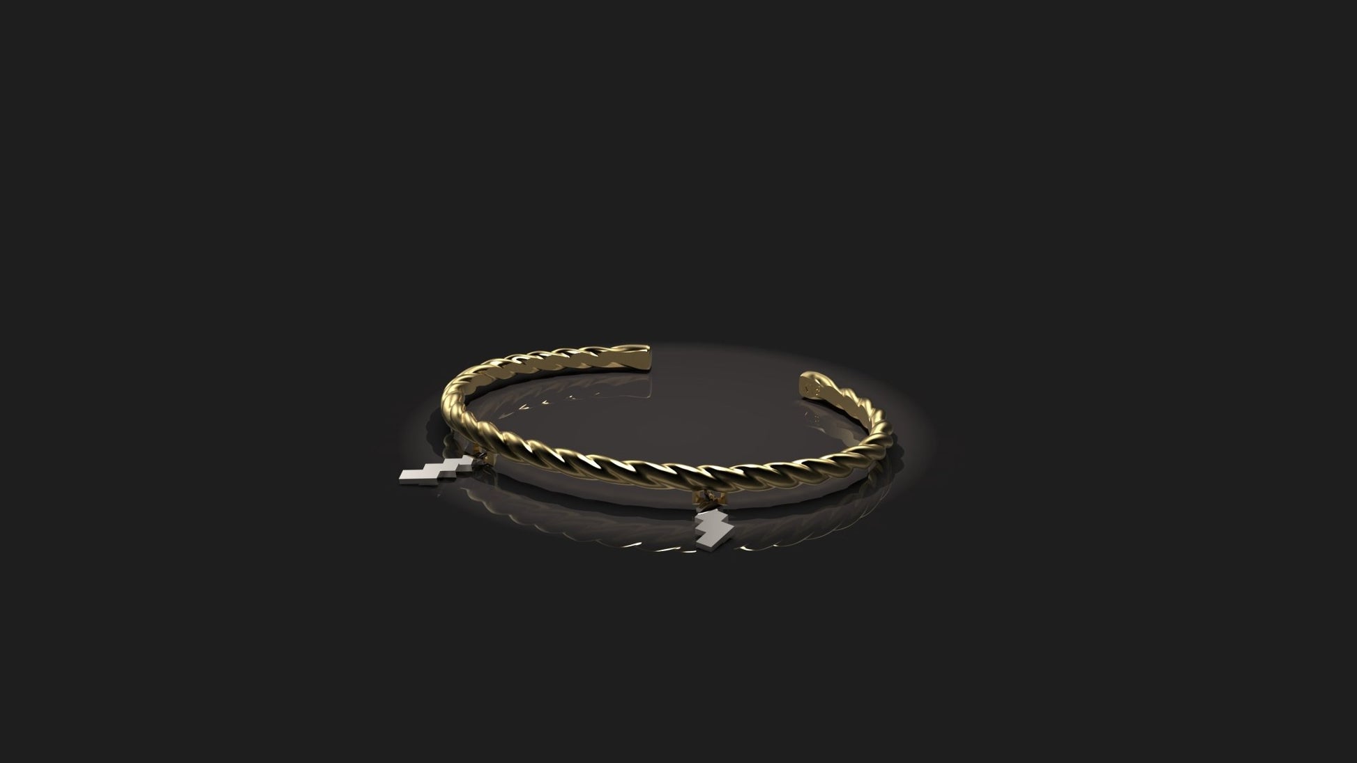 しめ縄バングル - 18K×プラチナ 限定モデル（二周年記念限定） - Kenichi Asano Studio – Custom Jewelry & Sculpture / by 淺野屋健一