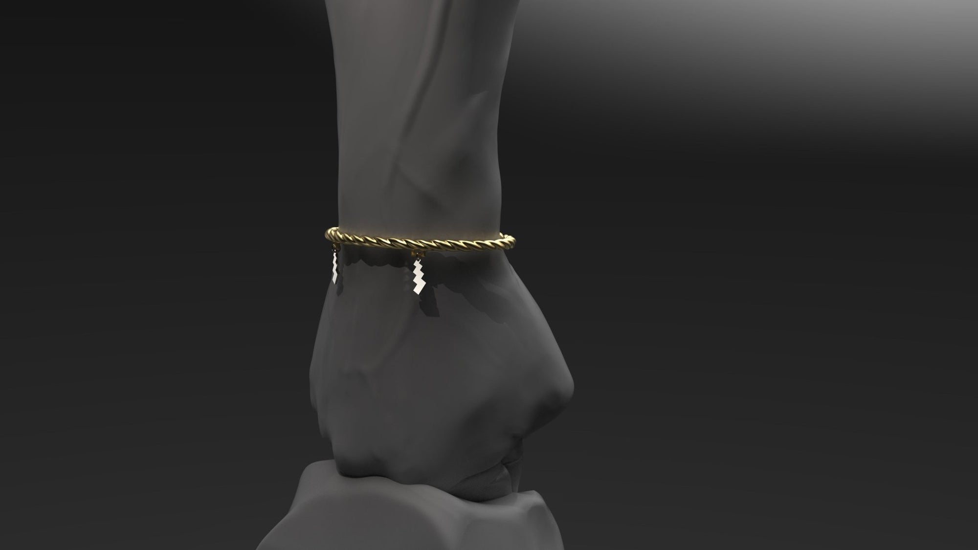 しめ縄バングル - 18K×プラチナ 限定モデル（二周年記念限定） - Kenichi Asano Studio – Custom Jewelry &amp; Sculpture / by 淺野屋健一